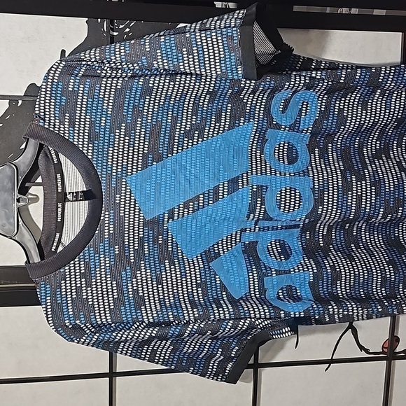 Adidas Primeblue Blue Black Logo Tee Shirt NWT XL - Picture 3 of 12